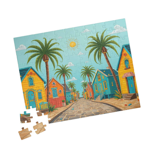 Beach House Village Puzzle - Seaside Town Jigsaw Game 110 pcs (Horizontal) Puzzle The Puzzle Chest