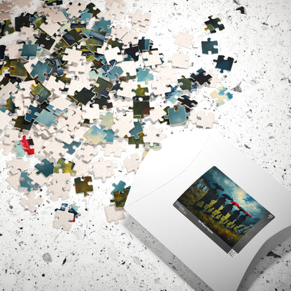 Gothic Procession Jigsaw Puzzle, Gothic Puzzle, Dark Art Puzzle, Stormy Cemetery Landscape Puzzle, 1000-Piece Puzzle Gift for Puzzle Lovers Puzzle The Puzzle Chest