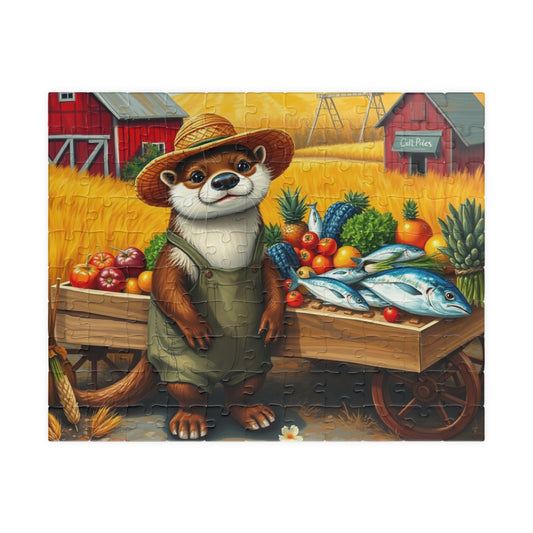 Whimsical Animal Jigsaw Puzzle, Otter Farm Scene, Fun Family Game Night, Perfect Gift for Adult and Animal Lover 110 pcs (Horizontal) Puzzle The Puzzle Chest