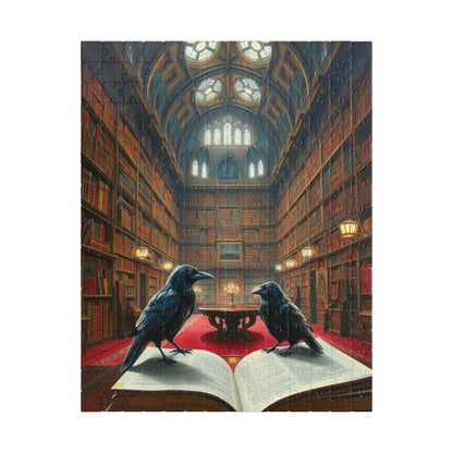 Mystical Library Ravens Puzzle, Book Lover Gift, 110-1014 Piece Jigsaw, Cozy Home Activity, Unique Challenge, Gothic Leisure Entertainment 252 pcs (Vertical) Puzzle The Puzzle Chest