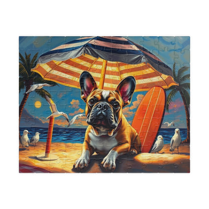 Beach Vibes Puzzle - French Bulldog, 110/252/520/1014-Piece, Fun Home Activity, Gifts for Dog Lovers, Family Game Night, Puzzle for Adults