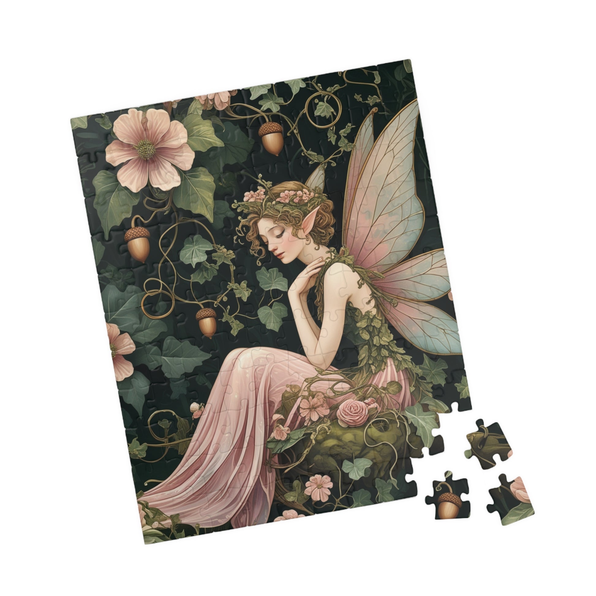Whimsical Fairy Jigsaw Puzzle, Floral Flower Vintage Design, Mythical Creature Tabletop Family Activity Game, Fantasy Art Lover Gift, Hobby Puzzle The Puzzle Chest
