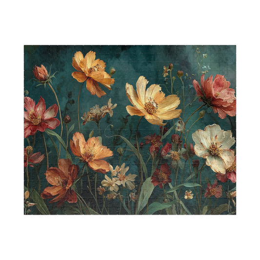 Autumn Wildflower Jigsaw Puzzle - Tranquil Field of Flowers, Nature Inspired Floral Art