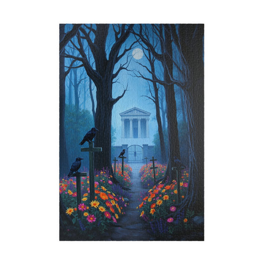 Mystical Graveyard Puzzle - 110, 252, 520, 1014-piece, Halloween Decor, Gothic Art, Relaxing Activity, Gift for Puzzle Lovers, Home Decor 1014 pcs (Vertical) Puzzle The Puzzle Chest