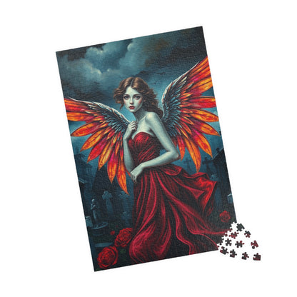 Enchanting Angel Puzzle, Dark Fantasy Celestial Being Gothic Art Jigsaw Game, Perfect Gift for Halloween, 110, 252, 520, 1014-piece Puzzle The Puzzle Chest