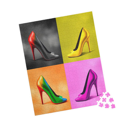 Fashionable High Heel Shoe Puzzle - Colorful Footwear Fun, Gift for Shoe Lovers, Family Game Night, Womens Day, Unique LGBTQ+ Art Print