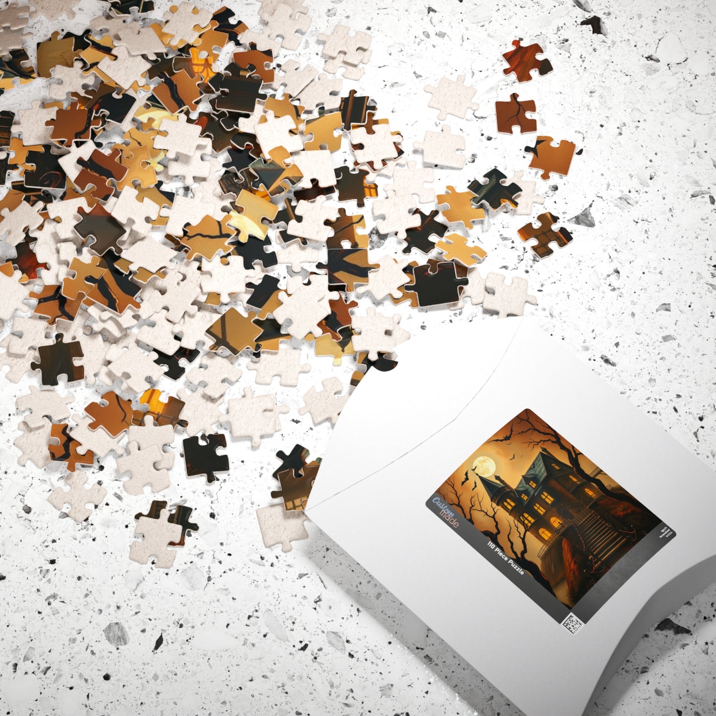 Spooky Haunted House Puzzle, Halloween Design, Family Game Night or Solo Fun, Perfect Gift for Puzzle Lover, 110 252 520 1014-piece, Mindful Puzzle The Puzzle Chest