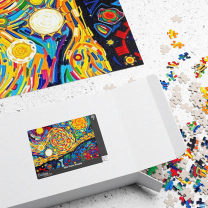 Colorful Artistic Puzzle for Adult, Vibrant Starry Night Design, Abstract Jigsaw Game Puzzle The Puzzle Chest