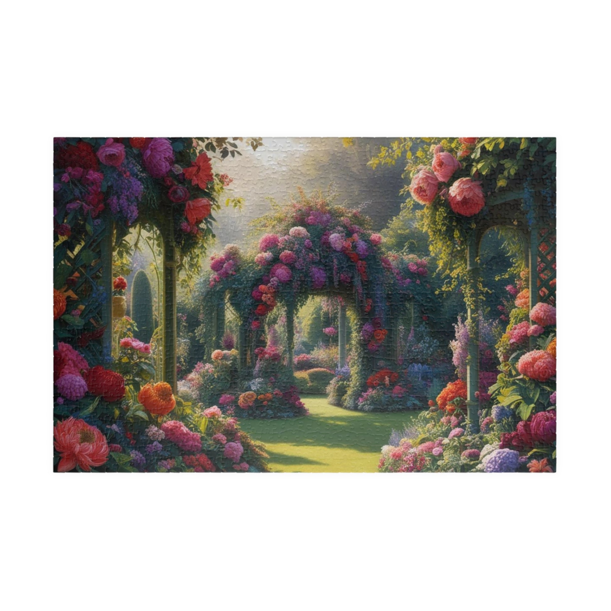 Serene Garden Jigsaw Puzzle, 110-1014 Piece Floral Design, Perfect for Family Game Night, Nature Lover Flower Enthusiast Gift 1014 pcs (Horizontal) Puzzle The Puzzle Chest