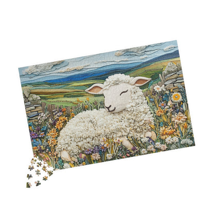 Sleeping Lamb Meadow Puzzle | Sheep Jigsaw Puzzle, 110-1014pc Animal Themed Game 1014 pcs (Horizontal) Puzzle The Puzzle Chest