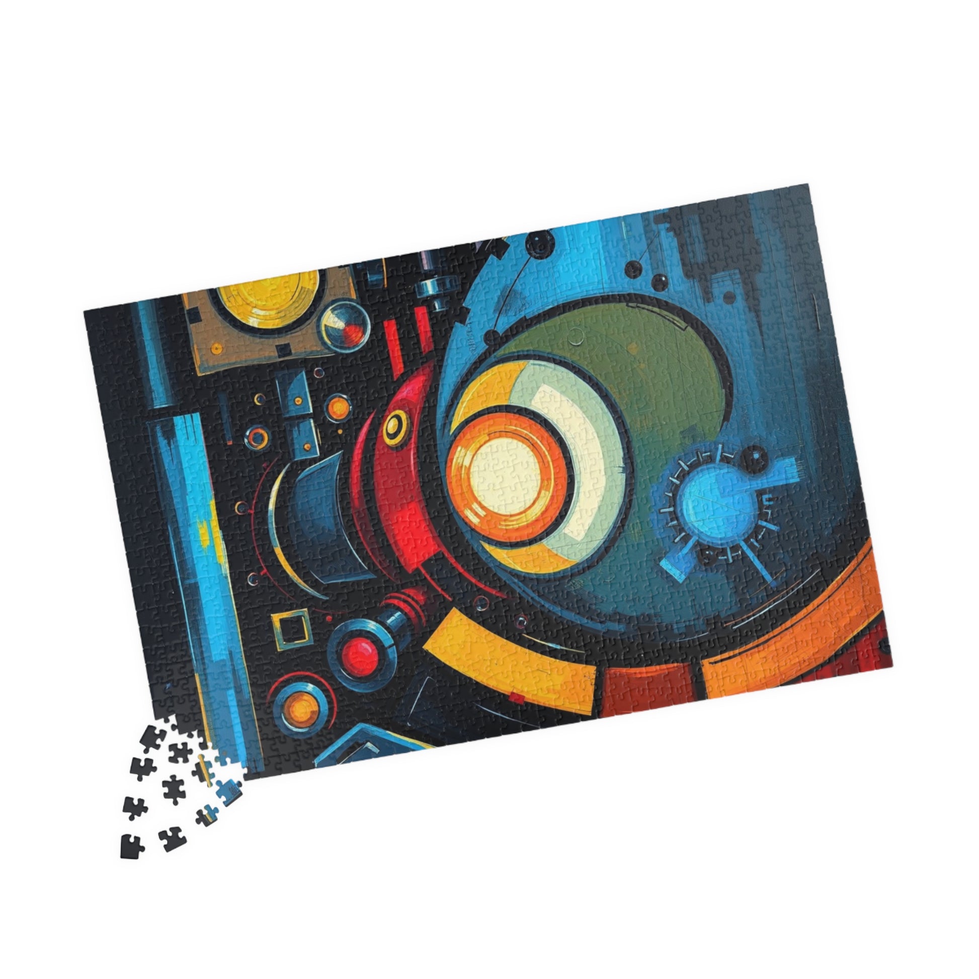 Vibrant Abstract Puzzle, Fun Family Jigsaw Game, Unique Gift for Art Lover Puzzle The Puzzle Chest