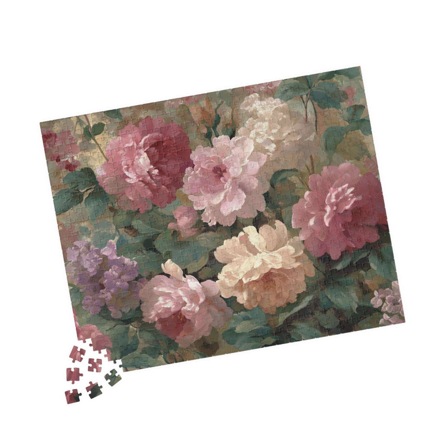 Floral Vintage Roses Puzzle – Botanical Jigsaw Puzzle