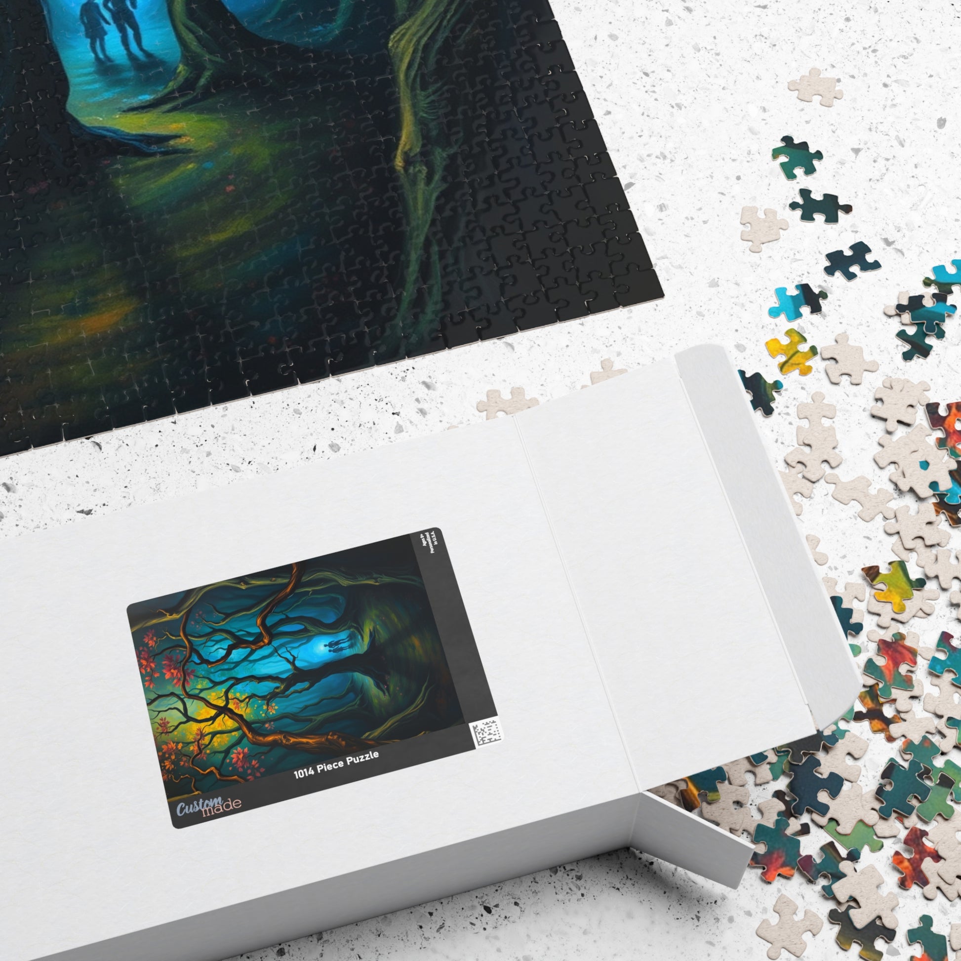 Enchanting Forest Puzzle - Ghostly Figures and Blue Mist Gothic Jigsaw Game, Perfect Gift for Nature Lovers, Family Game Night, Relaxation The Puzzle Chest