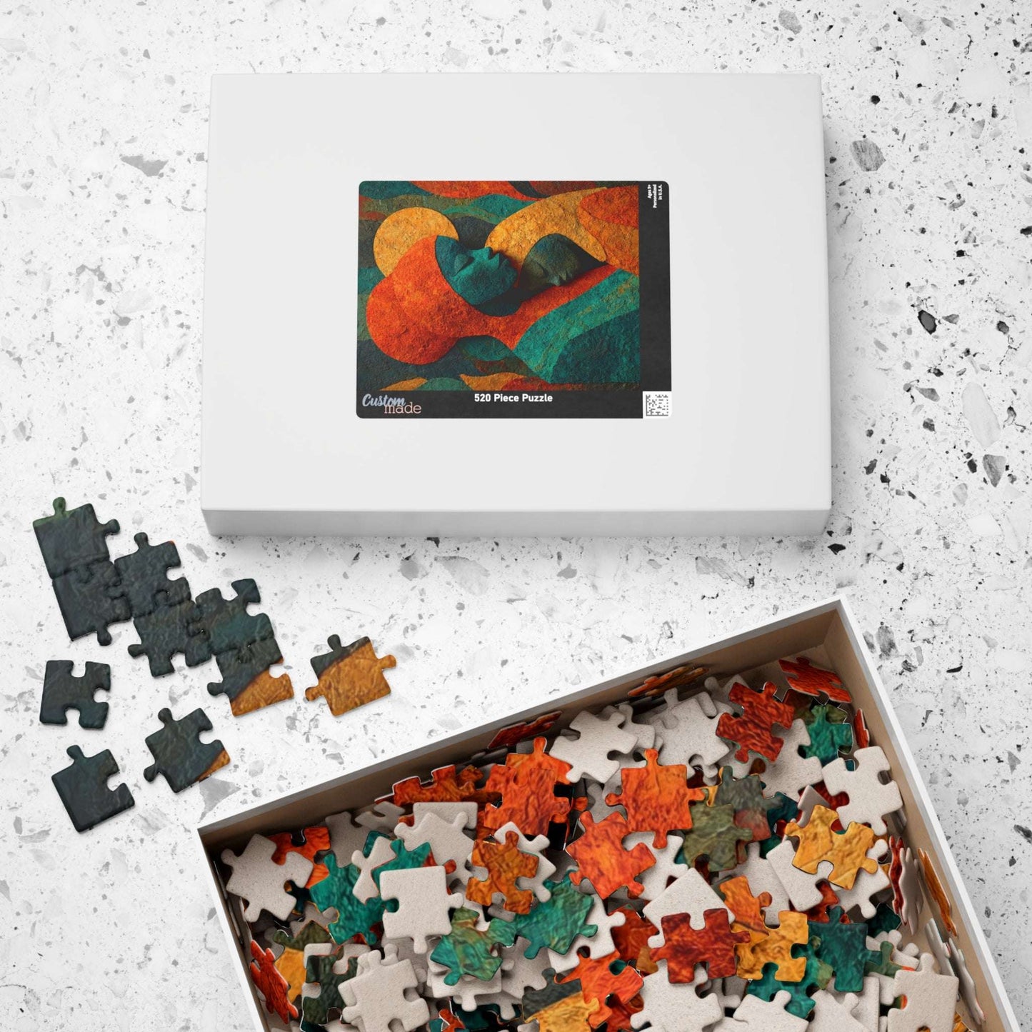 Black Art Jigsaw Puzzle - Afrocentric Mother and Child Sculpture-Inspired Embrace for Thoughtful Holiday or Birthday Gift Puzzle The Puzzle Chest