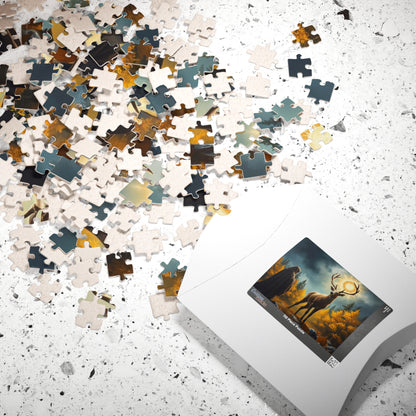 Mystical Deer Jigsaw Puzzle - Forest Scene, Gothic Puzzle, Dark Fantasy Puzzle Lover Gift for Solo Fun, Leisure Indoor Activity, Mindfulness Puzzle The Puzzle Chest