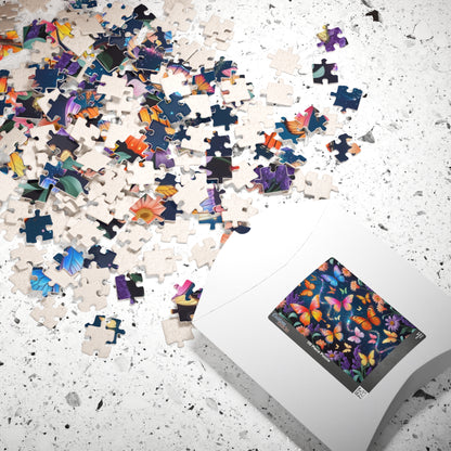 Floral Butterfly Collage Puzzle Whimsical, Colorful Butterflies Wildflowers Jigsaw Game, Family Bonding Activity, Nature Lover Gift Puzzle The Puzzle Chest