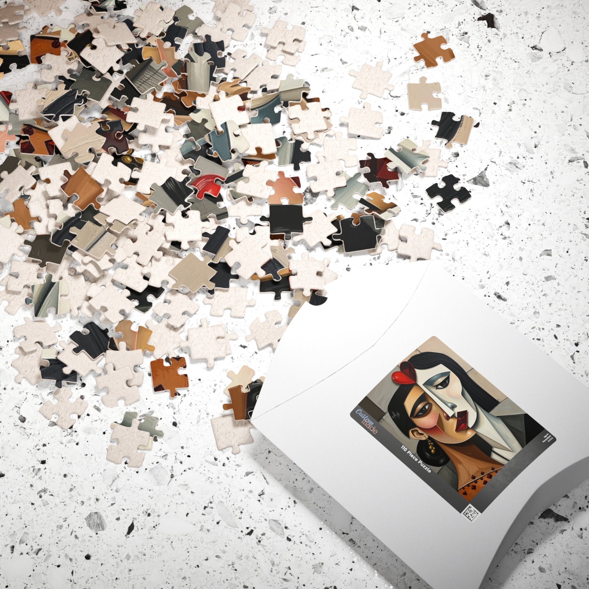 Picasso-Inspired Cubist Style Jigsaw Puzzle - Hearts, Faces, Angular Shapes, 110-1014 Piece, Artistic Gift, Brain Teaser, Quiet Pastime Puzzle The Puzzle Chest