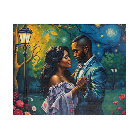 Romantic Black Couple Puzzle, Afro American Art Jigsaw Puzzle for Adult Home Entertainment, Family Night, Puzzle Lover Best Gift for Friends 520 pcs (Horizontal) Puzzle The Puzzle Chest