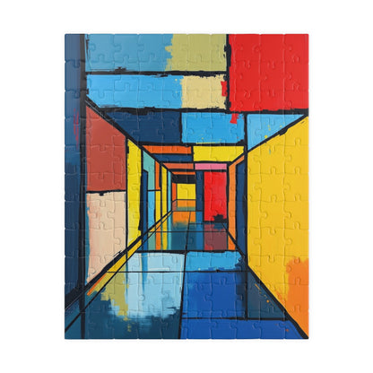 Colorful Abstract Art Puzzle - Geometric Shapes Jigsaw Game 110 pcs (Vertical) Puzzle The Puzzle Chest