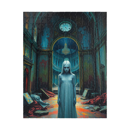 Gothic Puzzle, 110-1014 Piece, Grand Manor in Ruins with Pale Figure, Sorrowful Eyes, Adult Jigsaw Game, Halloween Decor, Haunted Mansion 252 pcs (Vertical) Puzzle The Puzzle Chest