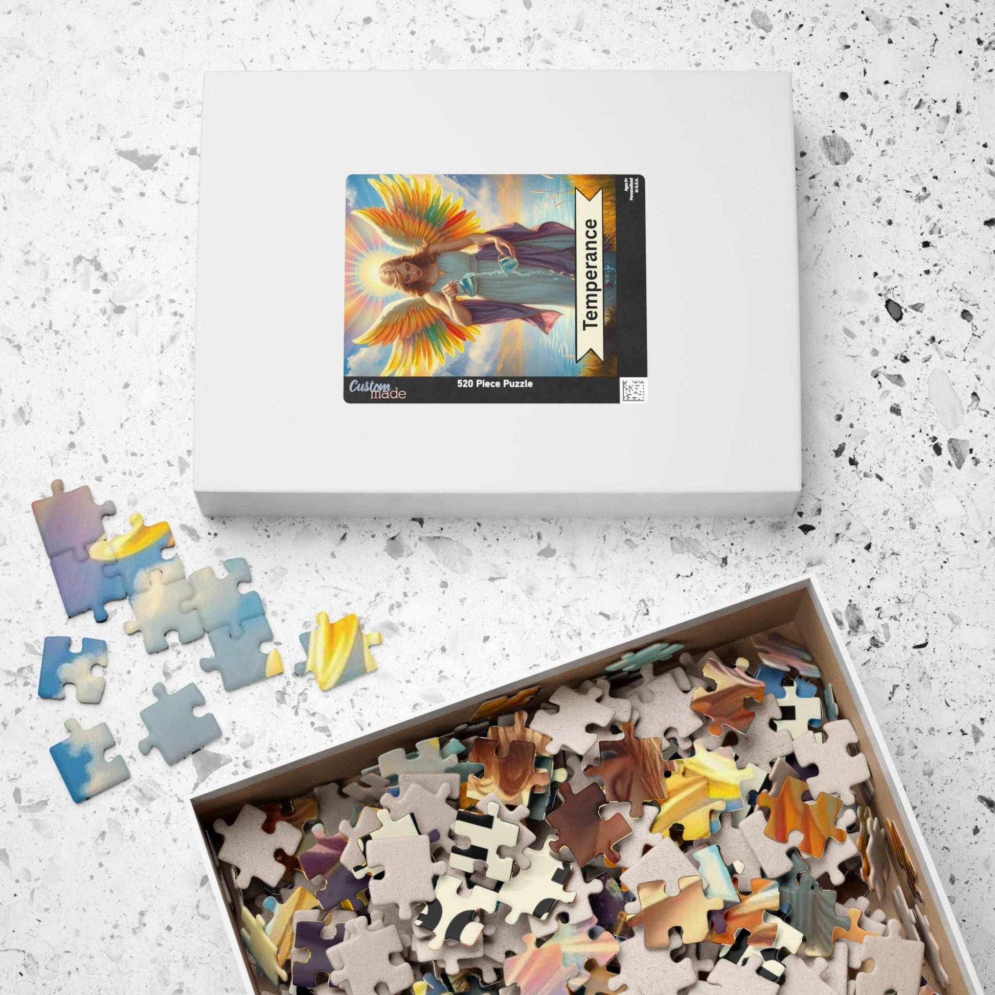 Angel Temperance Puzzle - Tarot Card Style Jigsaw Game for Spiritual Art Meditation Gift, Home Decor, Family Fun Activity, 110-1014 Pieces Puzzle The Puzzle Chest