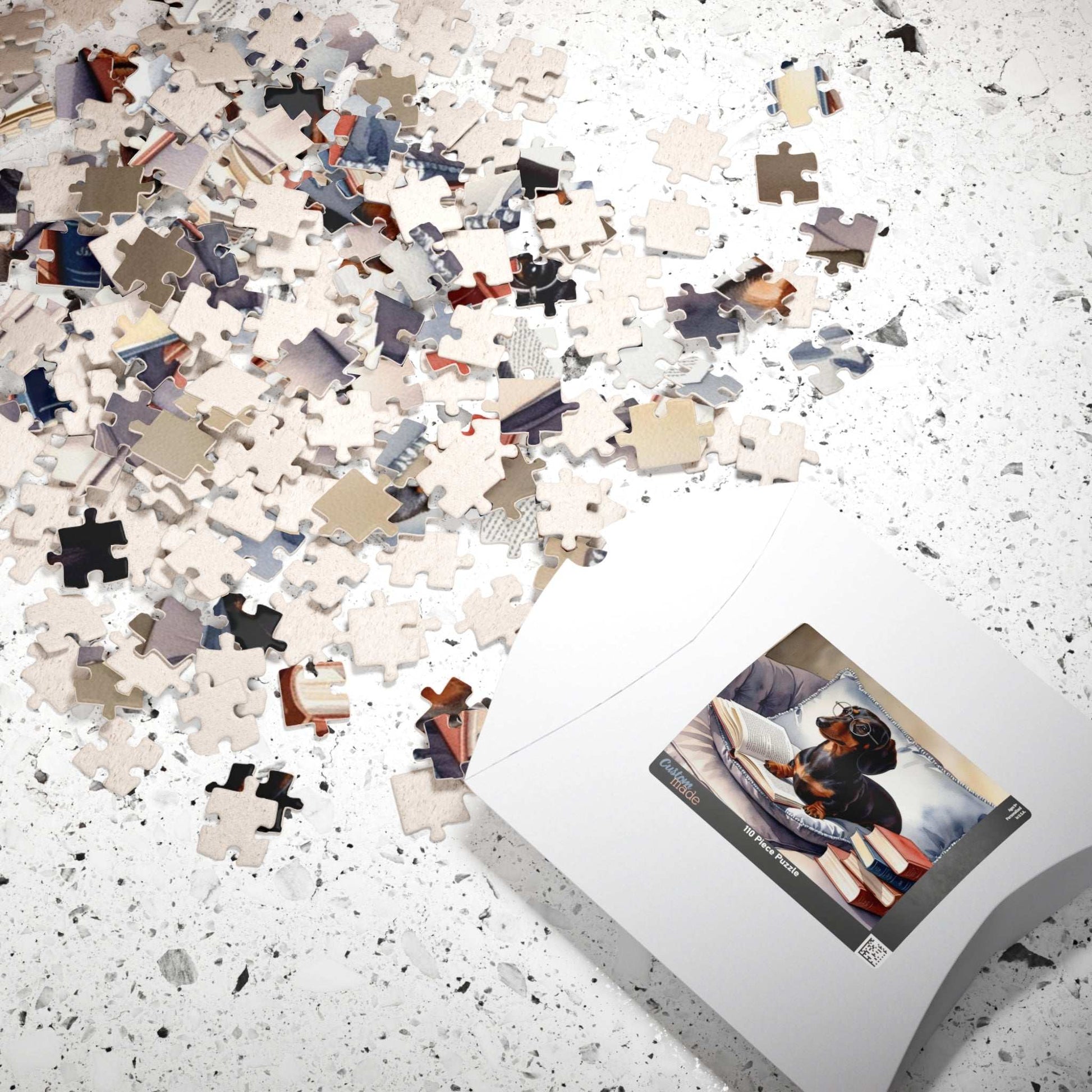 Dachshund Book Lover Puzzle - Cozy Pet Puzzle for Dog Lovers, Family Game Night, Gift for Bookworms, Fun Indoor Activity, Relaxing Gift Puzzle The Puzzle Chest