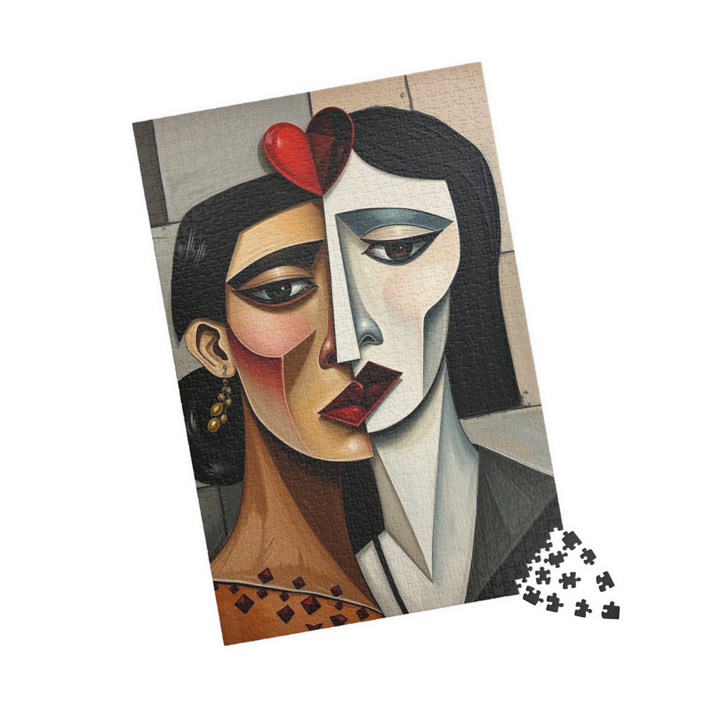 Picasso-Inspired Cubist Style Jigsaw Puzzle - Hearts, Faces, Angular Shapes, 110-1014 Piece, Artistic Gift, Brain Teaser, Quiet Pastime Puzzle The Puzzle Chest