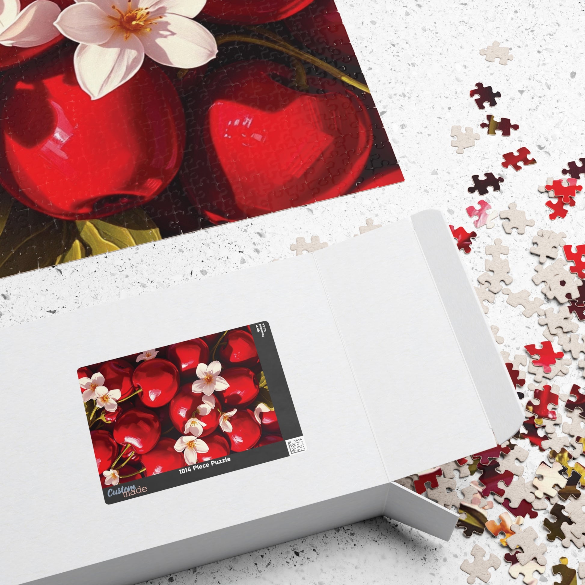 Chaotic Collage Cherry Puzzle, Fruit and Flower Jigsaw Game, Bold and Aesthetic Jigsaw for Puzzle Lovers and Art Enthusiasts, Mindful Puzzle The Puzzle Chest