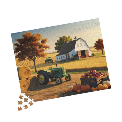 Fall Farm Scene Puzzle - 110-1014 Pieces Landscape Jigsaw Game, Gift for Autumn Lovers, Perfect for Family Game Night, Agricultural Art Puzzle The Puzzle Chest