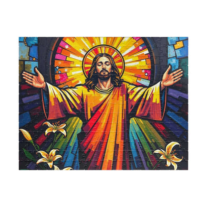 Radiant Jesus Puzzle - Colorful Religious Jigsaw, Inspirational Artwork Ideal Gift for Faith, Family Gatherings, and Spiritual Celebrations