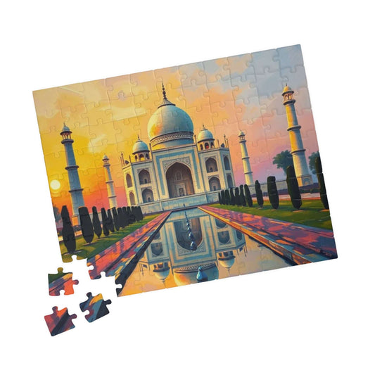 Taj Mahal Puzzle - Inspirational Monument in India, Faith-Based Historical Landmark, Muslim Art Gift 110 pcs (Horizontal) Puzzle The Puzzle Chest
