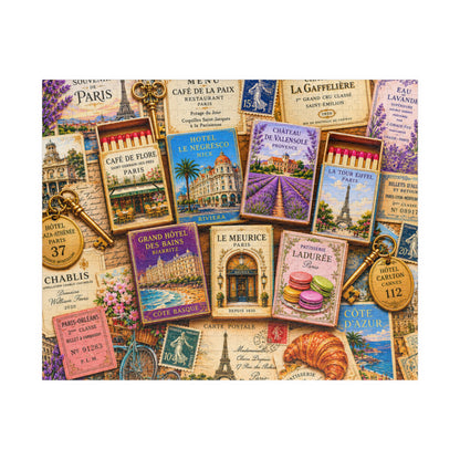 Colorful France Matchbook Puzzle | Paris Travel Memorabilia Jigsaw | French Café Collection Challenge | European Nostalgia Puzzle The Puzzle Chest