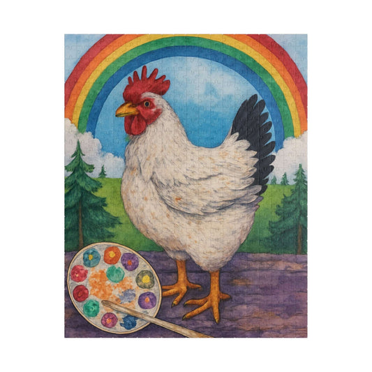 Creative Clucks Jigsaw Puzzle - Rainbow Chicken Artist Puzzle The Puzzle Chest