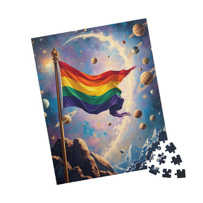 Space Pride Flag Jigsaw Puzzle - 110-1014 Piece LGBTQ+ Gift, Puzzle Enthusiast, Fun Family Activity, Colorful Decor, Inclusive Hobby