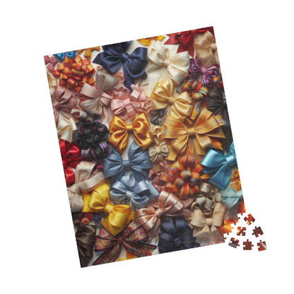 Jigsaw Puzzle, Bow Collage, Colorful 110 252 520 1014-Piece, Coquette Bows, Family Game Night, Mindfulness Activity, Holiday Gift, Stress Puzzle The Puzzle Chest