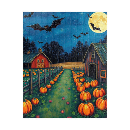 Haunted Pumpkin Patch Festive Halloween Jigsaw Puzzle, Ideal for Family Fun, Autumn Nights, Gift for Puzzle Lover, Cozy Home Activity 252 pcs (Vertical) Puzzle The Puzzle Chest
