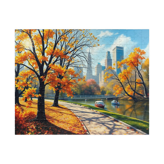 Central Park Autumn Landscape Puzzle, Nature Themed Jigsaw Game, Mindfulness Activity, Family Game Night, Puzzle Lover Gift Brain Teaser 252 pcs (Horizontal) Puzzle The Puzzle Chest