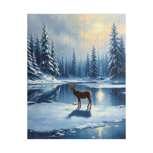 Serene Winter Landscape Puzzle | 110, 252, 520, 1014-piece Jigsaw | Cozy Home Activity, Gift for Nature Lovers, Christmas Decor, Family Time 252 pcs (Vertical) Puzzle The Puzzle Chest