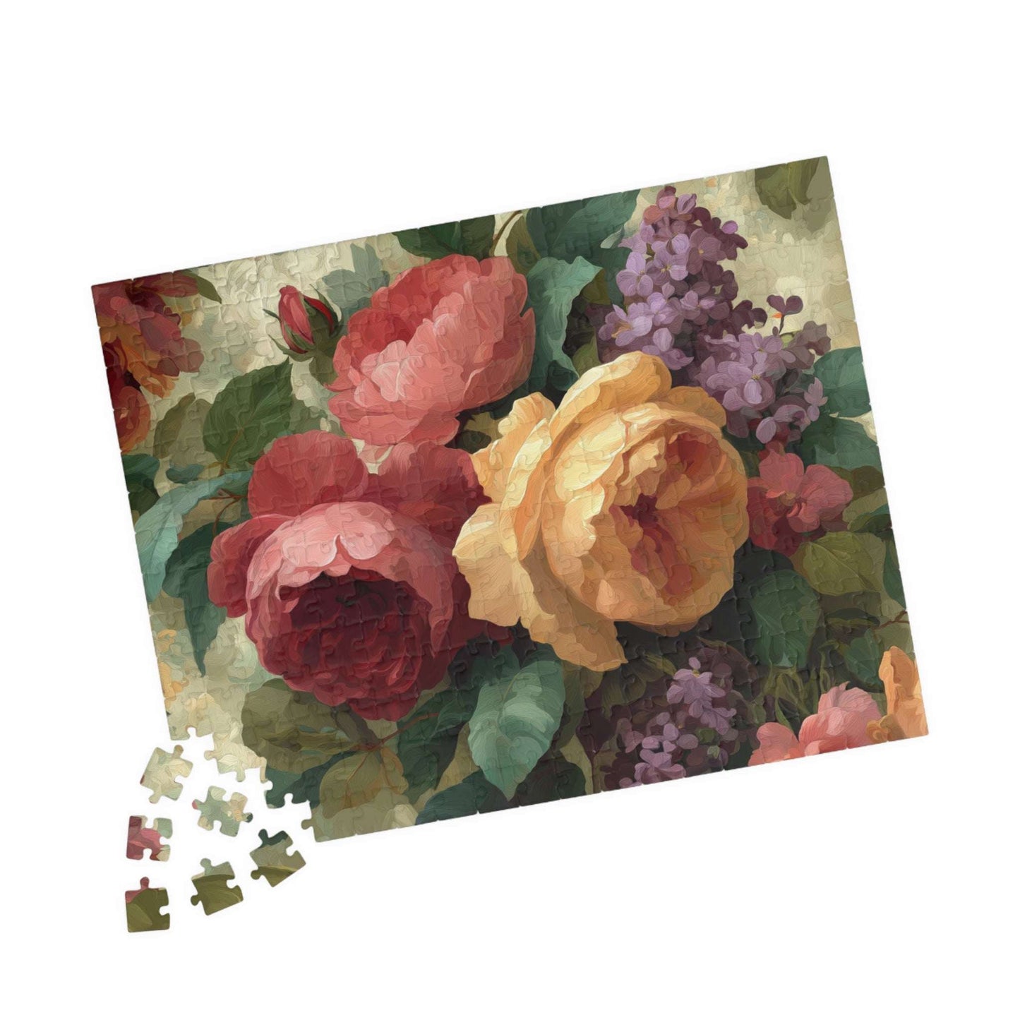 Floral Vintage Roses Jigsaw Puzzle