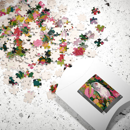 The Sleeping Garden Cat – Bright Fauvist Garden Jigsaw Puzzle, Animal Theme Nature and Cat Art Puzzle Puzzle The Puzzle Chest