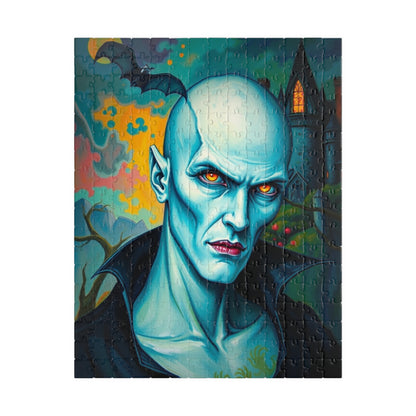 Gothic Vampire Jigsaw Puzzle, Dreamlike Pale Skin Undead with Glowing Eyes, Supernatural Being in Surreal Setting, Dark Fantasy Lover Gift Puzzle The Puzzle Chest