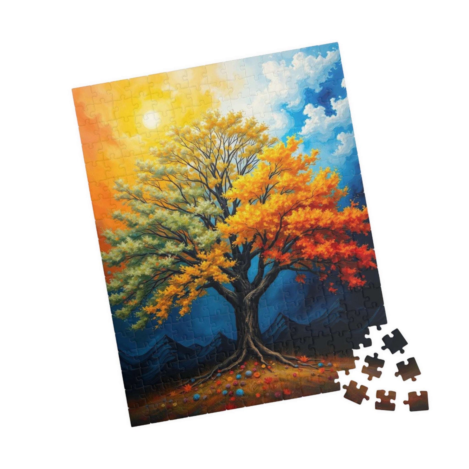 Vibrant Seasonal Tree Puzzle, Landscape Jigsaw Puzzle for Family Activity or Solo Fun, Nature Lovers Gift for Friends Puzzle The Puzzle Chest