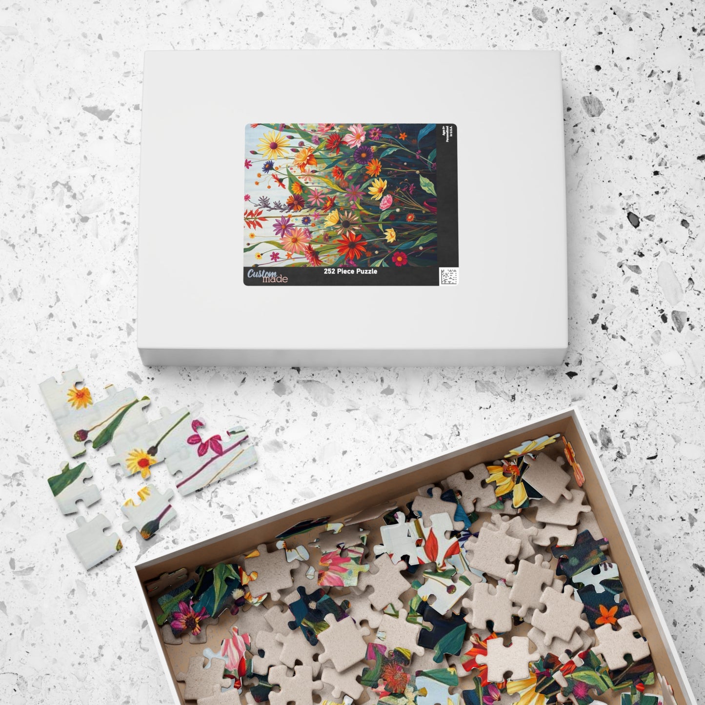 Floral Wildflower Jigsaw Puzzle, Vibrant Garden Scene, Family Activity, Gift for Flower Lover, Home Entertainment Mindfulness Hobby Puzzle The Puzzle Chest