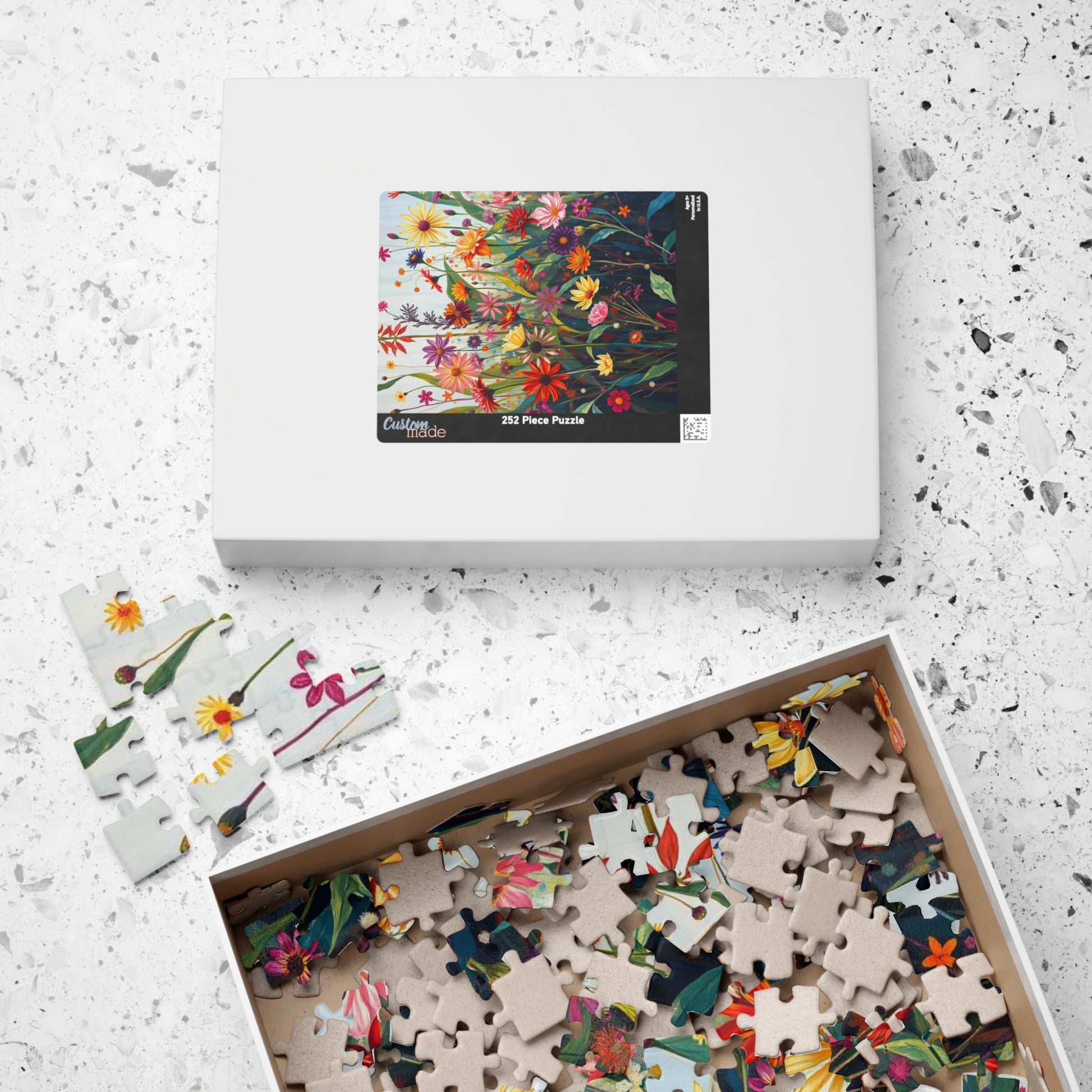 Floral Wildflower Jigsaw Puzzle, Vibrant Garden Scene, Family Activity, Gift for Flower Lover, Home Entertainment Mindfulness Hobby Puzzle The Puzzle Chest