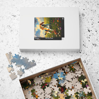 Dog and Rabbit Jigsaw Puzzle - Beagle in Wildflower Meadow, Family Game Night, Gift for Animal Lovers, Home Entertainment Puzzle The Puzzle Chest