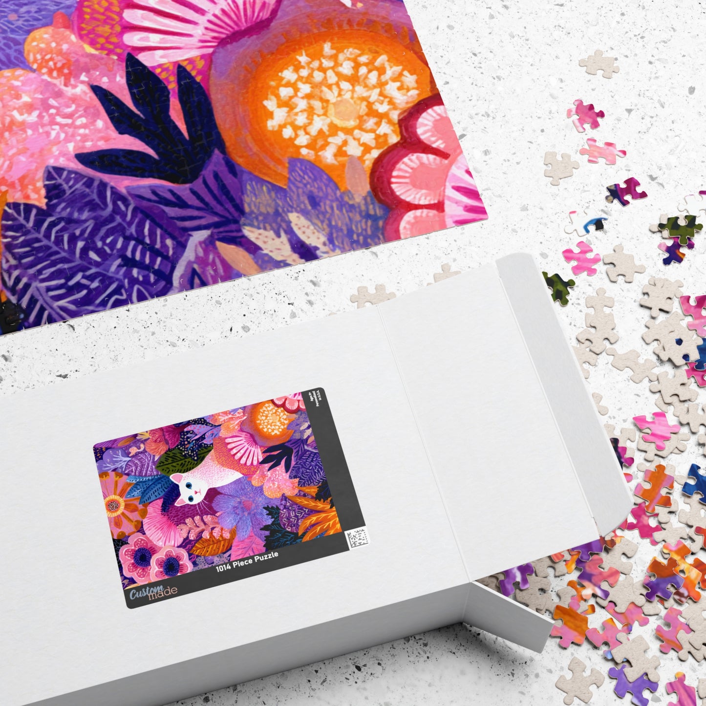 Garden Cat Jigsaw Puzzle - Vibrant Floral Fantasy Inspired by Matisse, Nature Art Jigsaw Puzzle for Cat and Art Lovers Puzzle The Puzzle Chest