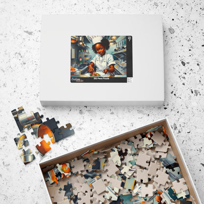 African American Chef Jigsaw Puzzle, Black Woman Cooking, Art Enthusiast Afrocentric Gift, Family Mindfulness Activity, Fun Brain Teaser