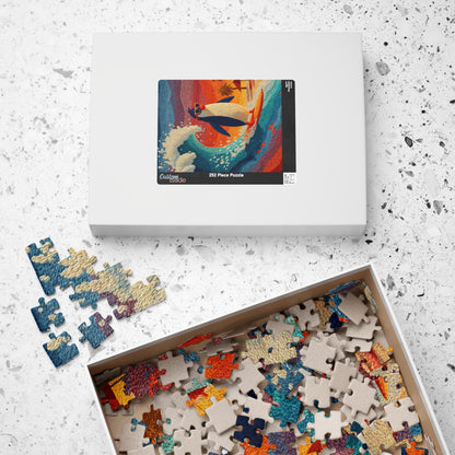 Surfing Penguin Puzzle - Animal Theme Jigsaw Game for Fun Family Activity, Gift for Friends, Indoor Entertainment Puzzle The Puzzle Chest