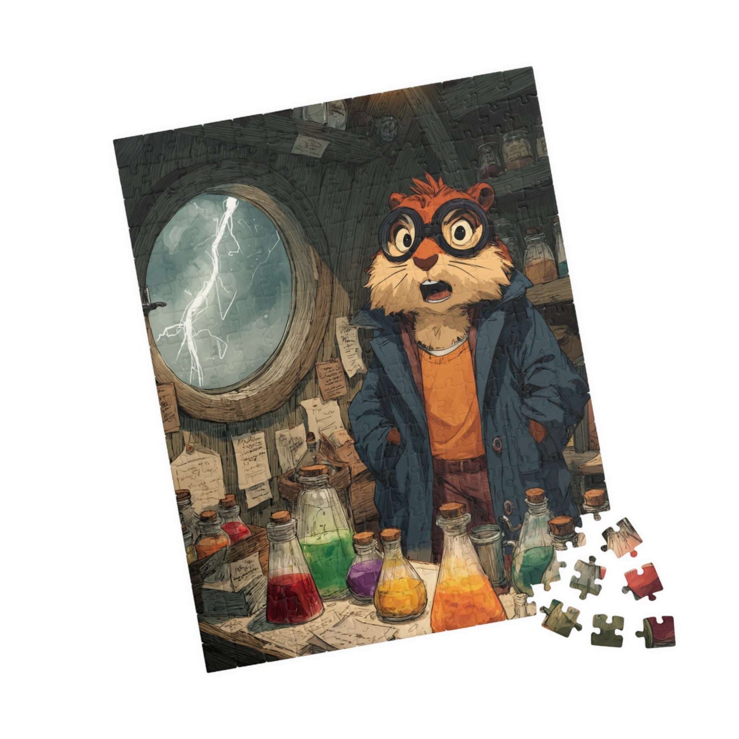 Squirrel Scientist Jigsaw Puzzle - Animal Science-Themed Puzzle, Perfect Gift for Kids, Family Game Night 252 pcs (Vertical) Puzzle The Puzzle Chest