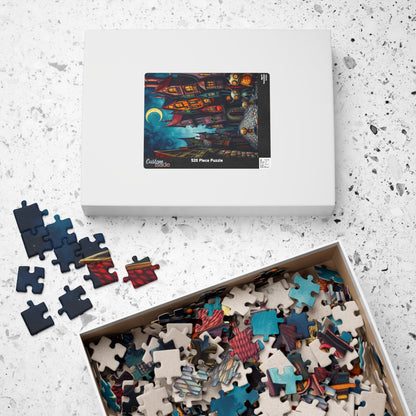 Whimsical Halloween Village Jigsaw Puzzle, 110-1014 Piece Dark Fantasy Art Nighttime Scene, Perfect for Family Game Night, Puzzle Lover Gift The Puzzle Chest
